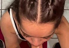 Sucking Wellington Prado's veiny cock, leaving it wet before penetration.