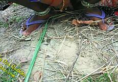 Jungle Fun With Indian Beauty In Forest Outdoor Setting