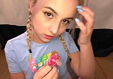 Petite 18+ pornstar aria banks shows off her mouth skills and takes multiple cumshots