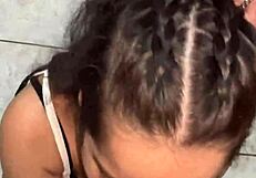 Sucking Wellington Prado's veiny cock, leaving it wet before penetration.