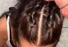 Sucking Wellington Prado's veiny cock, leaving it wet before penetration.