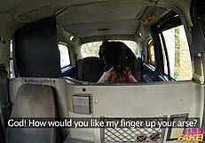 Female Fake Taxi - British Milf Brunette Gives Her Passenger a Rimjob and Fingers His Ass