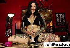 Sexy Tattooed Babe Gives Jerk Off Instructions