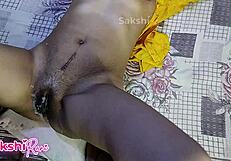 Desi stepdaughter receives close-up attention on hairy pussy during family roleplay