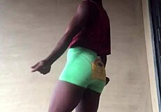 Crazy bitch twerks her big ass everywhere.