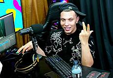 Victoria Camargo's Hairy Pussy Peeks on Podcast Table