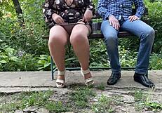 Licking Hot Nectar From Mother-In-Law's Pussy Outside