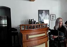 married blonde fucking at the bar