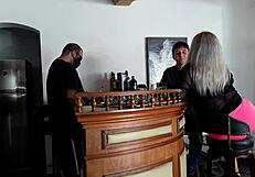 married blonde fucking at the bar