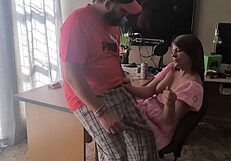 Playing with his cock