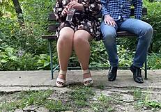 Licking Hot Nectar From Mother-In-Law's Pussy Outside