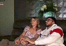 Blonde Amateur Licks Ass And Drains Balls In Mouth During Movie Night