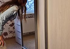 i got stuck in the wardrobe but received a blowjob