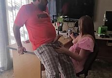 Playing with his cock