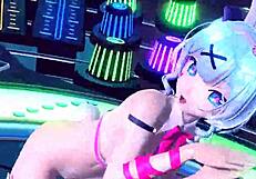 Hatsune Miku is featured in a nude bunny costume for the Project Diva age again mod.