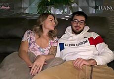 Blonde Amateur Licks Ass And Drains Balls In Mouth During Movie Night