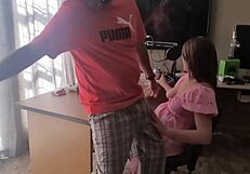 Playing with his cock