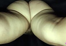 upskirt of a thick pawg latina with hairy pussy squatting on your face