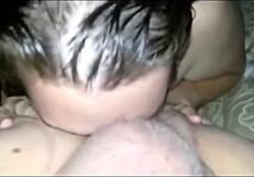 Chubby Teen Giving Rimjob and Blowjob in Sex Tape