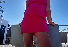 The Curvy Stepmom Flashes Big Pussy Lips In Public Bus And Recalls Vacation With Stepson.