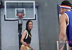 fit ebony milf dunks balls in holes with jayne doh lawson jones