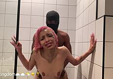 michikomalandro sucks bbc then gets anal fucked in the shower