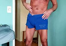 pervy papifachero loves his muscle alive shorts for around the house the soft cotton feels so good against his thick dad