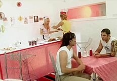 Can these MILF waitresses handle a wild foodie foursome?