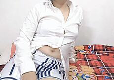 White dress girlfriend beautiful nice scale fucking with lover desi masala clips indian girl