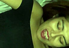 big dildo penetrates tight pussy in double vaginal fucking