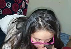 Schoolgirl in uniform teases stepfather with short skirt