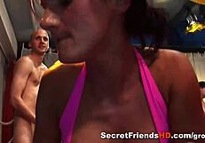 Bitches' cunts fucked in orgy!