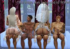 Two women Paula and Lana in a group scene