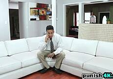 Blonde teen Ally Berry punished in garage with cock riding