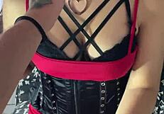 Submissive Debora Prado Smoking and Masturbating Cock Before Greedy Blowjob