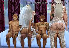 Two women Paula and Lana in a group scene