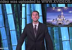 Naked weather girl strips outdoors