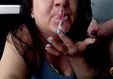 klaudiaambergirl is licking ass in the window and getting cum in her mouth, so hot!