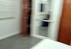 Backstage, newbie Barbie Marley experiences her first porn shoot with rough interracial quickie.