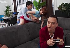 Bold Gamer Grind Reality Kings With Intense Athletic Redhead Bent Over Doggystyle Action