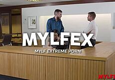 Unique hot receptionist at mylfex offers bareback sex in public