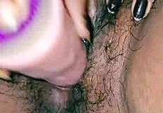 Desi Hot Indian Girl With Big Boobs Hairy Pussy Inserting Dildo And Moaning!