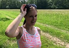 Beautiful Runner Stretches Holes with Blowjob and Cumshot