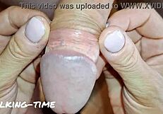 dirty talking mistress milks cock with tickling handjob