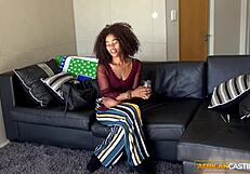 'ebony babe gets her wig snatched and big ass smashed in african casting'
