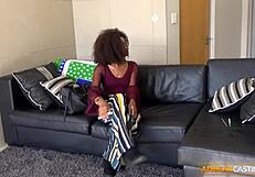 'ebony babe gets her wig snatched and big ass smashed in african casting'
