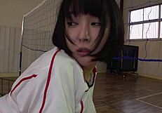 japanese busty volleyball club members secret practice video 5.