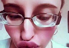 Nude Chick With Glasses Goddess Lipstick Slave Fetish