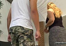 Busty German mature fucks big cock