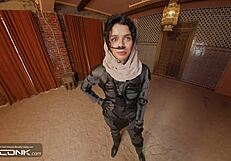 Vr conk brunette chani in uniform rides atreides huge cock in dune cosplay parody pt 3.